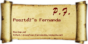Posztós Fernanda névjegykártya